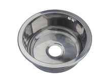 Load image into Gallery viewer, 425mm Polished Stainless Steel Round Inset Sink (M07) FREE Chopping Board
