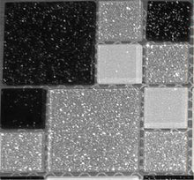 Load image into Gallery viewer, Sample of Black Silver Glitter Modular Mix Mosaic Tiles (MT0034)
