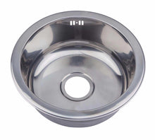 Load image into Gallery viewer, 445mm Polished Stainless Steel Round Inset Sink (M08) &amp; Accessories
