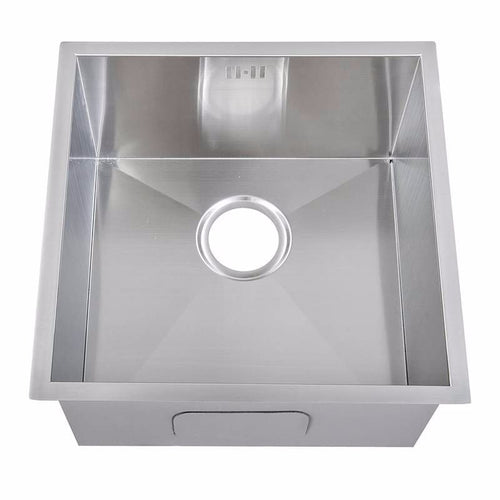 440 x 440mm Undermount Single Bowl Handmade Satin Stainless Steel Sink (DS006-175)