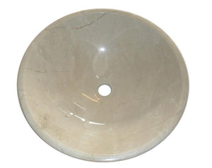Round Crema Marfil Stone Counter Top Basin in 3 Sizes (B0069, B0070, B0071)