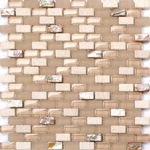 Load image into Gallery viewer, Mother of Pearl, Stone &amp; Beige Glass Mosaic Wall Tiles (MT0147)
