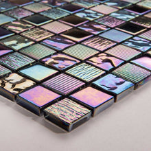 Load image into Gallery viewer, Pearl Iridescent Dark Purple Textured Glass Mosaic Tiles (MT0159)
