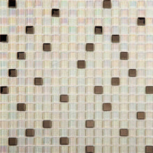 Load image into Gallery viewer, White Iridescent Textured and Smooth Glass Mosaic Tiles (MT0143)
