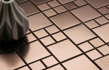 Load image into Gallery viewer, Brushed Copper Effect Stainless Steel Mosaic Tiles (MT0174)
