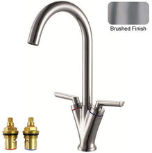 Load image into Gallery viewer, Brushed Inset Round Stainless Steel Kitchen Sink &amp; Kitchen Mixer Tap (KST010 bs)
