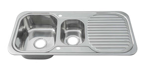Polished Inset Reversible 1.5 Bowl Stainless Steel Kitchen Sink & Kitchen Mixer Tap (KST026)