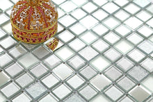 Load image into Gallery viewer, Silver Frosted, Mirror &amp; Glitter Mix Glass Mosaic Tiles (MT0046)
