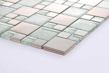 Load image into Gallery viewer, Brushed Silver Stainless Steel Modular Mix Mosaic Tiles (MT0048)

