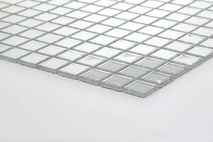 Sample of Silver Glitter Glass Mosaic Tiles Sheet (MT0073)