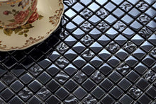 Load image into Gallery viewer, Lustrous Pearl Black Iridescent Glass Mosaic Tiles (MT0098)
