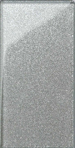 Silver Glitter Subway Tile 75mm x150mm  (MT0113)