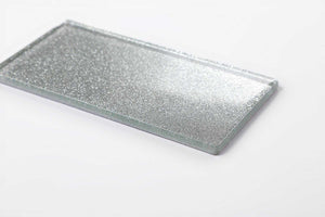 Silver Glitter Subway Tile 75mm x150mm  (MT0113)