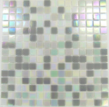 Load image into Gallery viewer, Grey &amp; White Iridescent Mix Glass Mosaic Tiles (MT0167)
