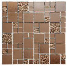 Load image into Gallery viewer, Copper Lava &amp; Plain Glass Mosaic Tiles (MT0197)
