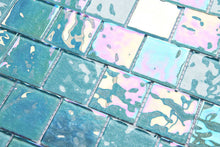 Load image into Gallery viewer, Sample of Blue Iridescent Unicorn Glass Mosaic Tiles (MT0203)
