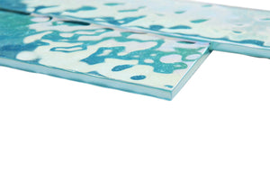 Sample of Blue Iridescent Unicorn Glass Mosaic Tiles (MT0203)