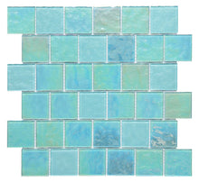 Load image into Gallery viewer, Blue Iridescent Unicorn Glass Mosaic Tiles (MT0203)
