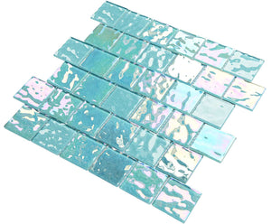 Blue Iridescent Unicorn Glass Mosaic Tiles (MT0203)