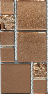 Sample of Copper Lava & Plain Glass Mosaic Tiles (MT0197)