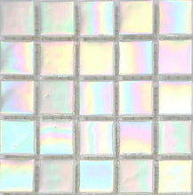 Load image into Gallery viewer, Sample of White Iridescent Vitreous Glass Mosaic Tile Sheet (MT0131)
