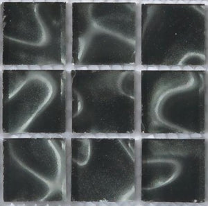Sample of Black Glass With Grey Holographic Effect Mosaic Tiles sheet (MT0135)