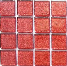 Load image into Gallery viewer, Sample of Red Glitter Glass Mosaic Tiles Sheets (MT0128)
