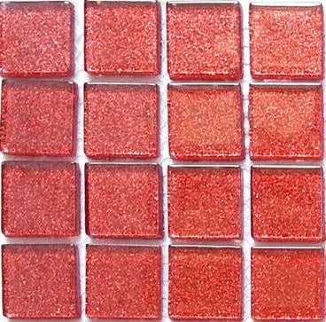 Sample of Red Glitter Glass Mosaic Tiles Sheets (MT0128)
