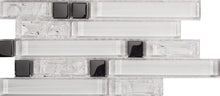 Load image into Gallery viewer, Sample of Superwhite Plain &amp; Crackle and Silver Glass Brick Shape Mosaic Tile (MT0139)
