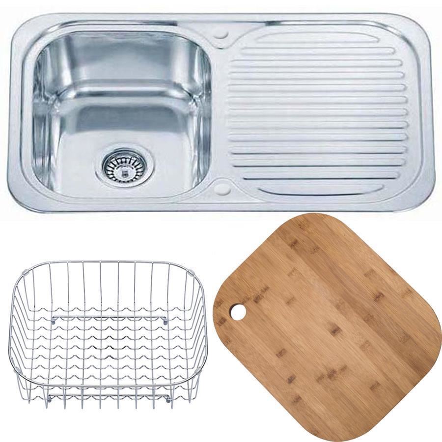 Stainless Steel Single Bowl Reversible  Kitchen Sink & Drainer & Accesories B04