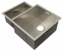 Load image into Gallery viewer, 600 x 480mm Undermount 1.5 Bowl Handmade Satin Stainless Steel Kitchen Sink (DS034)
