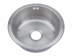 Brushed Inset Round Stainless Steel Kitchen Sink & Kitchen Mixer Tap (KST010 bs)